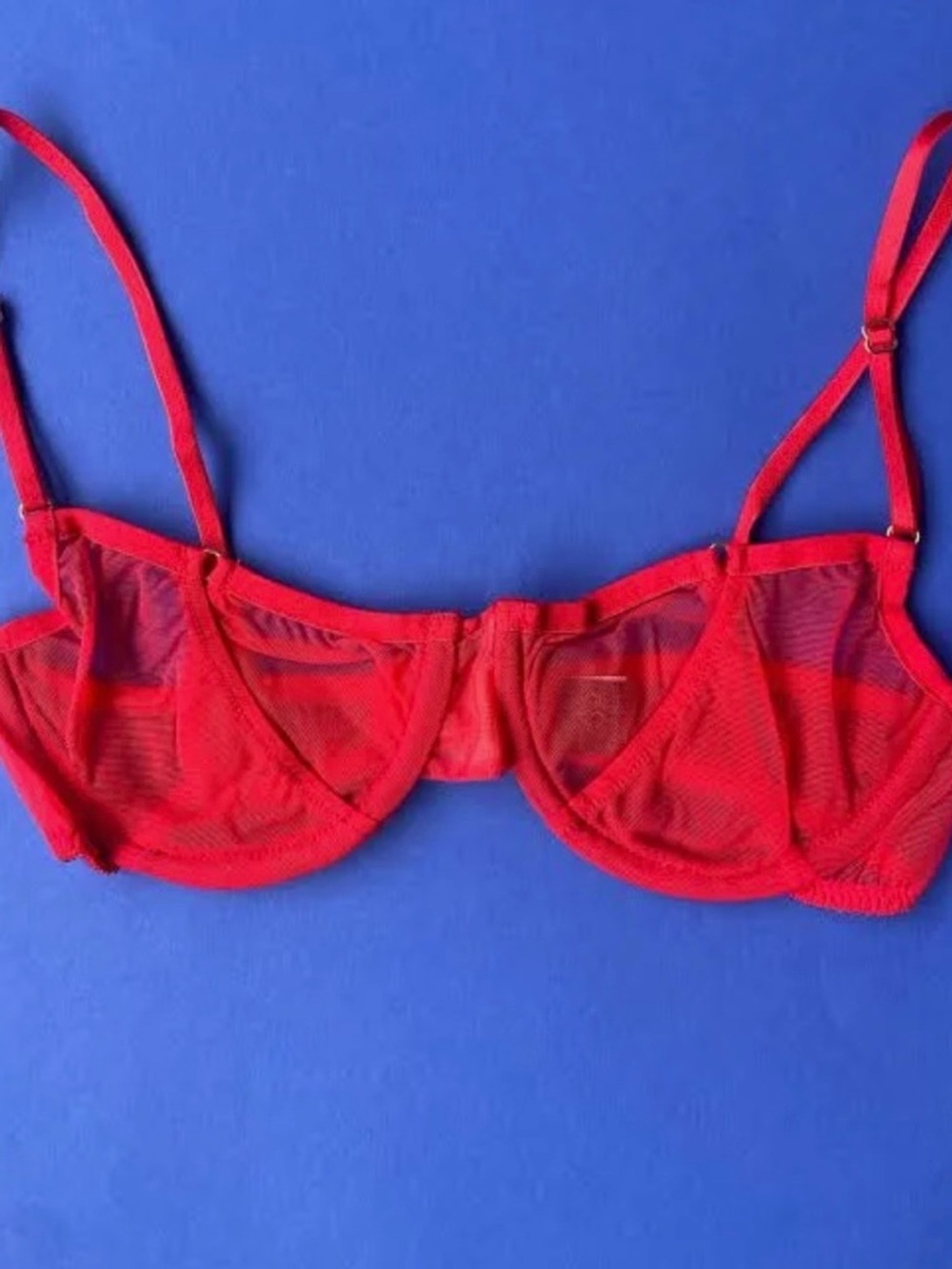 Only Hearts Red Mesh Underwire Bra